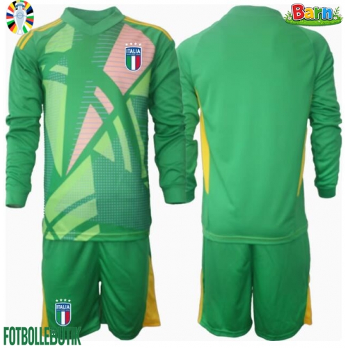 Italien Målvakt Bortaställ Barn EM 2024 Långärmad (+ Korta byxor)